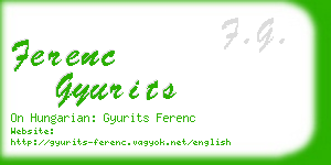 ferenc gyurits business card